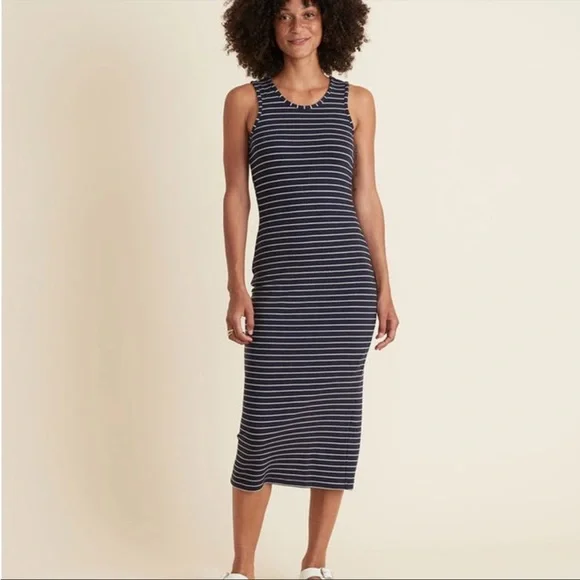 open lace back dress Lexi Rib Mock Neck Midi Dress – Marine Layer